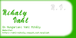 mihaly vahl business card